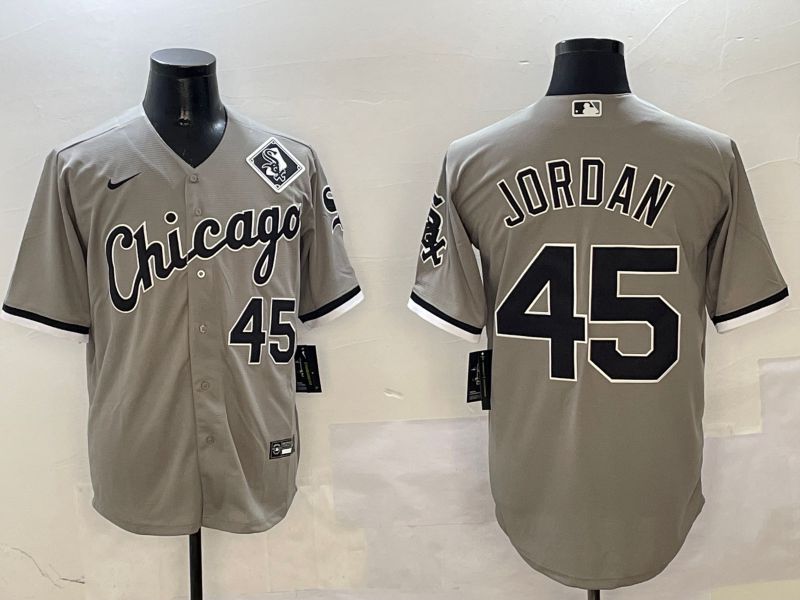 Men Chicago White Sox #45 Jordan Grey Game 2025 Nike MLB Jersey style 2